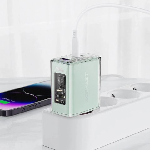 Acefast Ładowarka sieciowa Acefast A45 GaN 65W 3 porty USB (1xUSB, 2xUSB-C) fioletowa Acefast Ładowarka sieciowa Acefast A45 GaN 65W 3 porty USB (1xUSB, 2xUSB-C) fioletowa