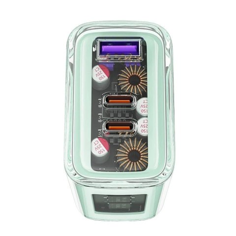 Acefast Ładowarka sieciowa Acefast A45 GaN 65W 3 porty USB (1xUSB, 2xUSB-C) szara Acefast Ładowarka sieciowa Acefast A45 GaN 65W 3 porty USB (1xUSB, 2xUSB-C) szara