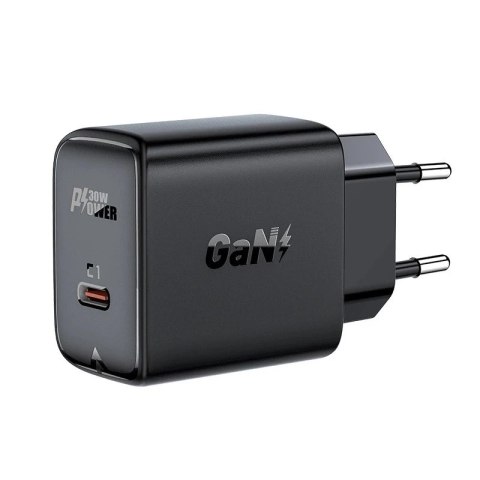 Acefast Ładowarka sieciowa Acefast GaN 30W USB-C PD QC 3.0 Czarna Black Acefast Ładowarka sieciowa Acefast GaN 30W USB-C PD QC 3.0 Czarna Black