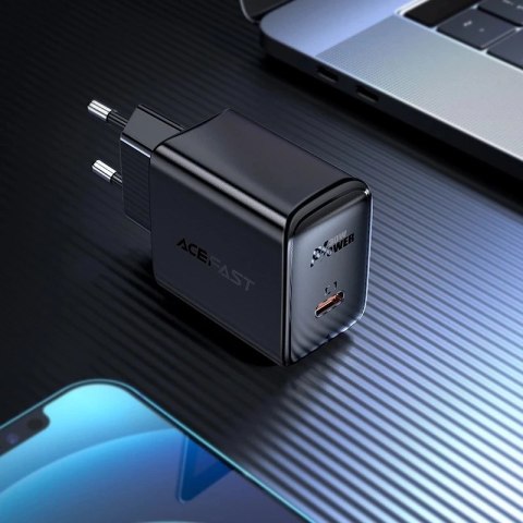 Acefast Ładowarka sieciowa Acefast GaN 30W USB-C PD QC 3.0 Czarna Black Acefast Ładowarka sieciowa Acefast GaN 30W USB-C PD QC 3.0 Czarna Black