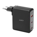 Aukey Ładowarka sieciowa Aukey 140W GaN 1xUSB-A, 2xUSB-C - Czarna