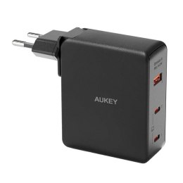 Aukey Ładowarka sieciowa Aukey 140W GaN 1xUSB-A, 2xUSB-C - Czarna