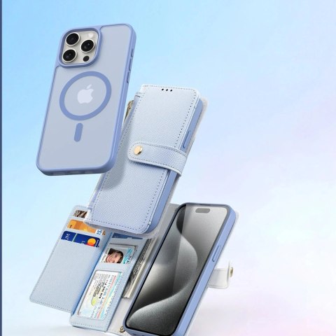 Dux Ducis Etui do iPhone 15 Pro Dux Ducis Lawa Wallet Mag Skórzane Niebieskie Dux Ducis Etui do iPhone 15 Pro Dux Ducis Lawa Wallet Mag Skórzane Niebieskie