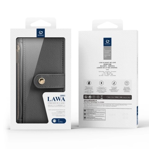 Dux Ducis Etui do iPhone 15 Pro Dux Ducis Lawa Wallet Mag Skórzane Szare Dux Ducis Etui do iPhone 15 Pro Dux Ducis Lawa Wallet Mag Skórzane Szare