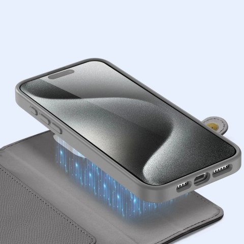 Dux Ducis Etui do iPhone 15 Pro Dux Ducis Lawa Wallet Mag Skórzane Szare Dux Ducis Etui do iPhone 15 Pro Dux Ducis Lawa Wallet Mag Skórzane Szare
