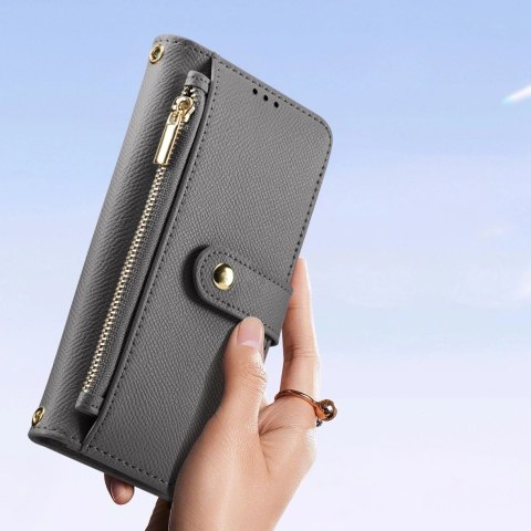 Dux Ducis Etui do iPhone 15 Pro Dux Ducis Lawa Wallet Mag Skórzane Szare Dux Ducis Etui do iPhone 15 Pro Dux Ducis Lawa Wallet Mag Skórzane Szare