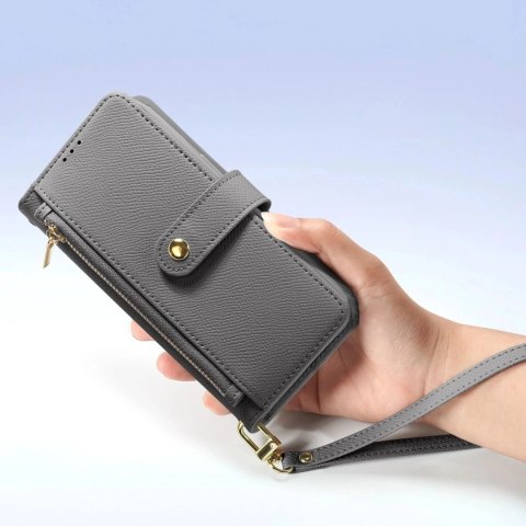 Dux Ducis Etui do iPhone 15 Pro Dux Ducis Lawa Wallet Mag Skórzane Szare Dux Ducis Etui do iPhone 15 Pro Dux Ducis Lawa Wallet Mag Skórzane Szare