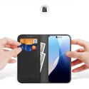 Dux Ducis Etui do iPhone 16 Dux Ducis Hivo Skórzane z RFID i Podstawką Czarne