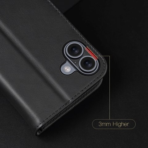 Dux Ducis Etui do iPhone 16 Dux Ducis Hivo Skórzane z RFID i Podstawką Czarne Dux Ducis Etui do iPhone 16 Dux Ducis Hivo Skórzane z RFID i Podstawką Czarne