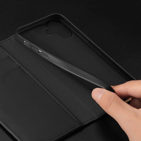 Dux Ducis Etui do iPhone 16 Dux Ducis Hivo Skórzane z RFID i Podstawką Czarne Dux Ducis Etui do iPhone 16 Dux Ducis Hivo Skórzane z RFID i Podstawką Czarne