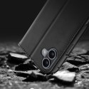 Dux Ducis Etui do iPhone 16 Dux Ducis Hivo Skórzane z RFID i Podstawką Czarne