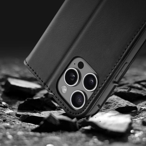 Dux Ducis Etui do iPhone 16 Pro Dux Ducis Hivo Skórzane z RFID Czarne Dux Ducis Etui do iPhone 16 Pro Dux Ducis Hivo Skórzane z RFID Czarne