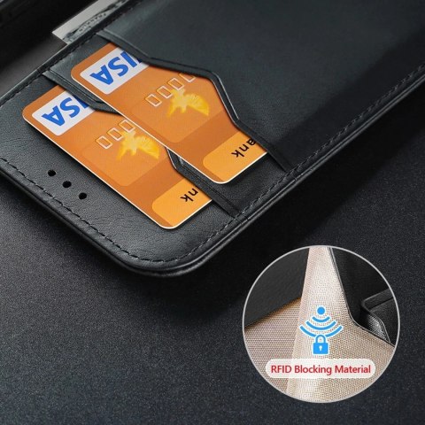 Dux Ducis Etui do iPhone 16 Pro Dux Ducis Hivo Skórzane z RFID Czarne Dux Ducis Etui do iPhone 16 Pro Dux Ducis Hivo Skórzane z RFID Czarne
