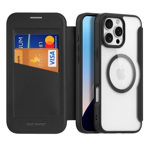 Dux Ducis Etui do iPhone 16 Pro Dux Ducis Skin X Pro MagSafe Klapka Czarne Dux Ducis Etui do iPhone 16 Pro Dux Ducis Skin X Pro MagSafe Klapka Czarne