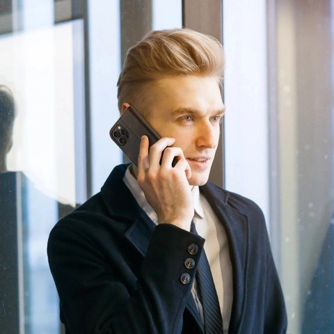 Dux Ducis Etui do iPhone 16 Pro Max Dux Ducis Hivo Skórzane z RFID Czarne Dux Ducis Etui do iPhone 16 Pro Max Dux Ducis Hivo Skórzane z RFID Czarne