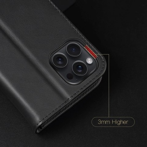 Dux Ducis Etui do iPhone 16 Pro Max Dux Ducis Hivo Skórzane z RFID Czarne Dux Ducis Etui do iPhone 16 Pro Max Dux Ducis Hivo Skórzane z RFID Czarne