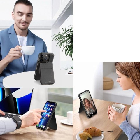 Dux Ducis Etui portfel Dux Ducis Rafi Mag z podstawką 3w1 do iPhone 13 Pro z MagSafe i blokadą RFID - czarne Dux Ducis Etui portfel Dux Ducis Rafi Mag z podstawką 3w1 do iPhone 13 Pro z MagSafe i blokadą RFID - czarne