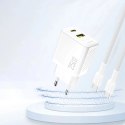 Dudao Ładowarka Dudao A26T 25W GaN USB-A, USB-C | Power Delivery, Quick Charge - Biała