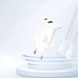 Dudao Ładowarka Dudao A26T 25W GaN USB-A, USB-C | Power Delivery, Quick Charge - Biała