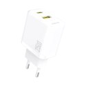 Dudao Ładowarka Dudao A26T 25W GaN USB-A, USB-C | Power Delivery, Quick Charge - Biała