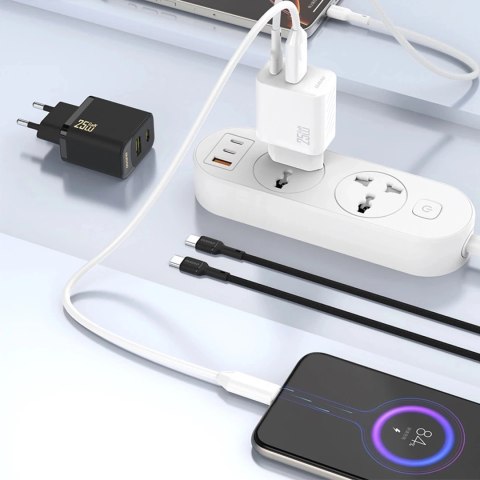 Dudao Ładowarka Dudao A26T 25W GaN USB-A, USB-C | Power Delivery, Quick Charge - Biała Dudao Ładowarka Dudao A26T 25W GaN USB-A, USB-C | Power Delivery, Quick Charge - Biała