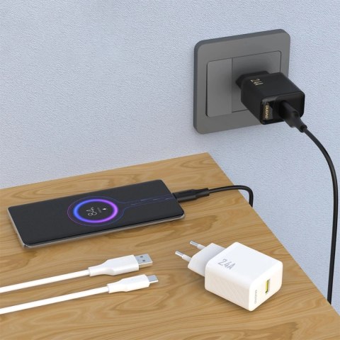 Dudao Ładowarka sieciowa Dudao A23 2.4A USB-A | Szybkie ładowanie | Biała Dudao Ładowarka sieciowa Dudao A23 2.4A USB-A | Szybkie ładowanie | Biała