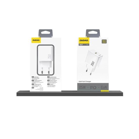 Dudao Ładowarka sieciowa Dudao A27 Biała GaN USB-C Ładowarka | Kompaktowa, Szybka Dudao Ładowarka sieciowa Dudao A27 Biała GaN USB-C Ładowarka | Kompaktowa, Szybka