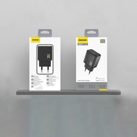 Dudao Ładowarka sieciowa Dudao A27P Czarna USB-C 30W GaN | Kompaktowa i Wydajna Dudao Ładowarka sieciowa Dudao A27P Czarna USB-C 30W GaN | Kompaktowa i Wydajna