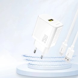 Dudao Ładowarka sieciowa Dudao A27S 25W GaN USB-A | Szybkie ładowanie QC 3.0 - Biała