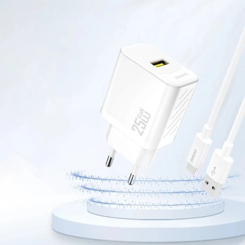 Dudao Ładowarka sieciowa Dudao A27S 25W GaN USB-A | Szybkie ładowanie QC 3.0 - Biała