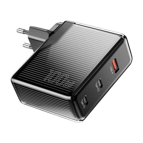 Essager Ładowarka sieciowa, Essager 100W GaN, USB-A, 2xUSB-C, szybkie ładowanie Essager Ładowarka sieciowa, Essager 100W GaN, USB-A, 2xUSB-C, szybkie ładowanie