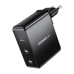 Essager Ładowarka sieciowa Essager ECT2CA-MQB01-Z 140W 2xUSB-C, USB-A Czarna Black