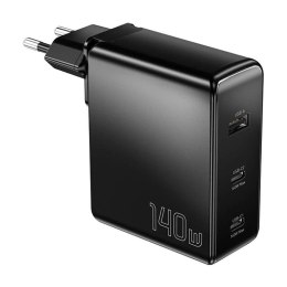 Essager Ładowarka sieciowa Essager ECT2CA-MQB01-Z 140W 2xUSB-C, USB-A Czarna Black