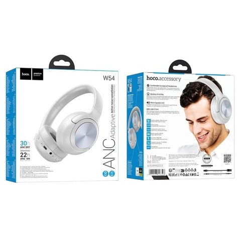 Hoco HOCO słuchawki bezprzewodowe bluetooth nagłowne ANC W54 szare Hoco HOCO słuchawki bezprzewodowe bluetooth nagłowne ANC W54 szare