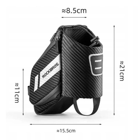 RockBros Torba podsiodłowa Rockbros C32BK 1,5 l z kieszenią na bidon