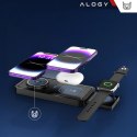 Alogy Ładowarka Indukcyjna Alogy Bezprzewodowa Qi PD QC 3.0 2w1 Szybka do Apple iPhone Airpods Watch Stacja ładująca stojak czarna