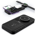 Alogy Ładowarka Indukcyjna Alogy Bezprzewodowa Qi PD QC 3.0 2w1 Szybka do Apple iPhone Airpods Watch Stacja ładująca stojak czarna
