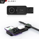 Alogy Ładowarka Indukcyjna Alogy Bezprzewodowa Qi PD QC 3.0 2w1 Szybka do Apple iPhone Airpods Watch Stacja ładująca stojak czarna