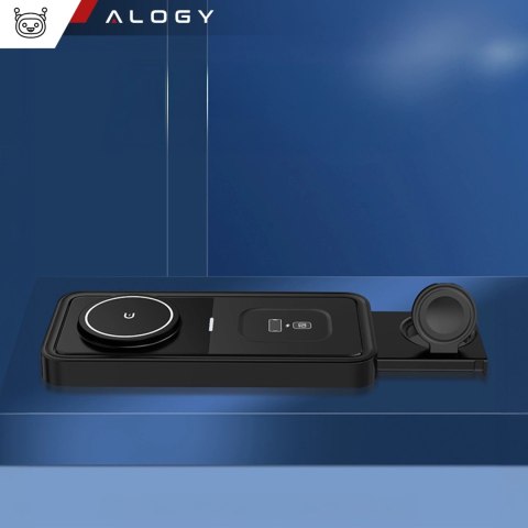 Alogy Ładowarka Indukcyjna Alogy Bezprzewodowa Qi PD QC 3.0 2w1 Szybka do Apple iPhone Airpods Watch Stacja ładująca stojak czarna Alogy Ładowarka Indukcyjna Alogy Bezprzewodowa Qi PD QC 3.0 2w1 Szybka do Apple iPhone Airpods Watch Stacja ładująca stojak czarna