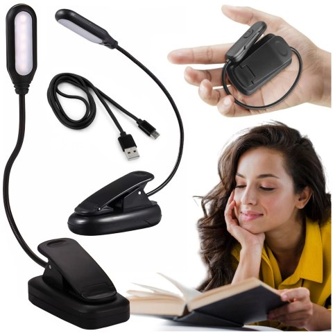Alogy Lampka Alogy LED nocna na biurko biurkowa do czytania lampa regulowana giętka bezprzewodowa micro USB czarna Alogy Lampka Alogy LED nocna na biurko biurkowa do czytania lampa regulowana giętka bezprzewodowa micro USB czarna