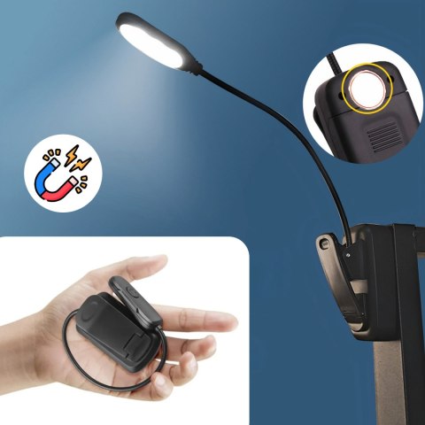 Alogy Lampka Alogy LED nocna na biurko biurkowa do czytania lampa regulowana giętka bezprzewodowa micro USB czarna Alogy Lampka Alogy LED nocna na biurko biurkowa do czytania lampa regulowana giętka bezprzewodowa micro USB czarna