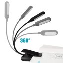 Alogy Lampka Alogy LED nocna na biurko biurkowa do czytania lampa regulowana giętka bezprzewodowa micro USB czarna