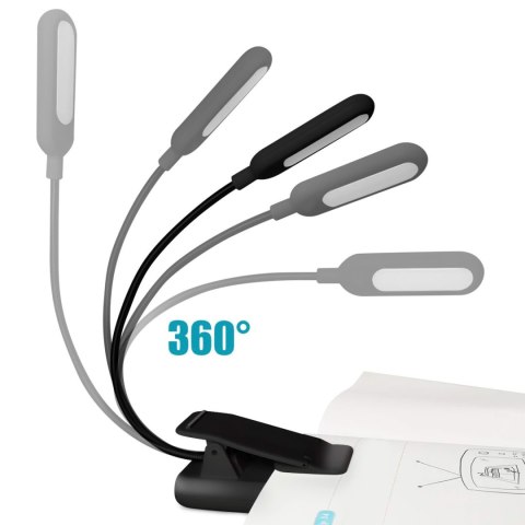 Alogy Lampka Alogy LED nocna na biurko biurkowa do czytania lampa regulowana giętka bezprzewodowa micro USB czarna Alogy Lampka Alogy LED nocna na biurko biurkowa do czytania lampa regulowana giętka bezprzewodowa micro USB czarna