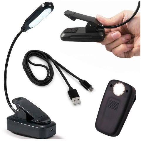Alogy Lampka Alogy LED nocna na biurko biurkowa do czytania lampa regulowana giętka bezprzewodowa micro USB czarna Alogy Lampka Alogy LED nocna na biurko biurkowa do czytania lampa regulowana giętka bezprzewodowa micro USB czarna