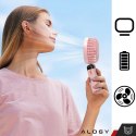 Alogy Wentylator wiatrak wiatraczek ręczny biurkowy Alogy bezprzewodowy przenośny do ręki z uchwytem różowy