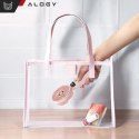 Alogy Wentylator wiatrak wiatraczek ręczny biurkowy Alogy bezprzewodowy przenośny do ręki z uchwytem różowy