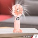 Alogy Wentylator wiatrak wiatraczek ręczny biurkowy Alogy bezprzewodowy przenośny do ręki z uchwytem różowy