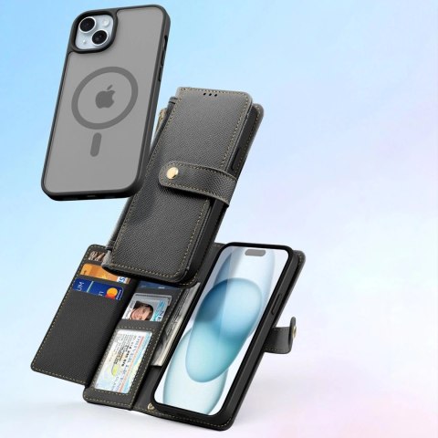 Dux Ducis Etui do iPhone 15 Dux Ducis Lawa Skórzane Portfel MagSafe Czarne Dux Ducis Etui do iPhone 15 Dux Ducis Lawa Skórzane Portfel MagSafe Czarne