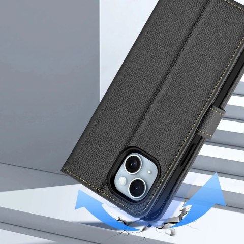 Dux Ducis Etui do iPhone 15 Dux Ducis Lawa Skórzane Portfel MagSafe Czarne Dux Ducis Etui do iPhone 15 Dux Ducis Lawa Skórzane Portfel MagSafe Czarne