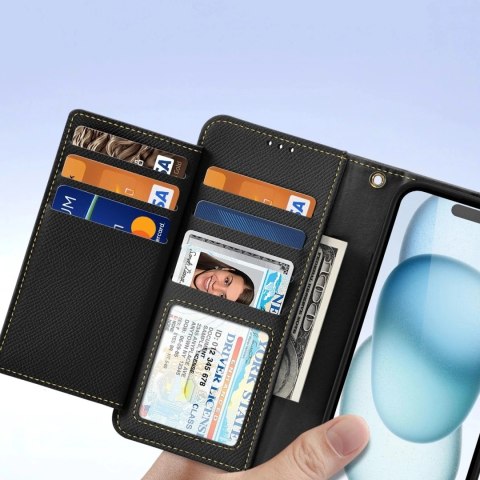 Dux Ducis Etui do iPhone 15 Dux Ducis Lawa Skórzane Portfel MagSafe Czarne Dux Ducis Etui do iPhone 15 Dux Ducis Lawa Skórzane Portfel MagSafe Czarne